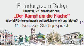 Der Kampf um die Fläche - 11. Neusser Stadtgespräch @ Kulturforum "Alte Post" | Neuss | Nordrhein-Westfalen | Deutschland